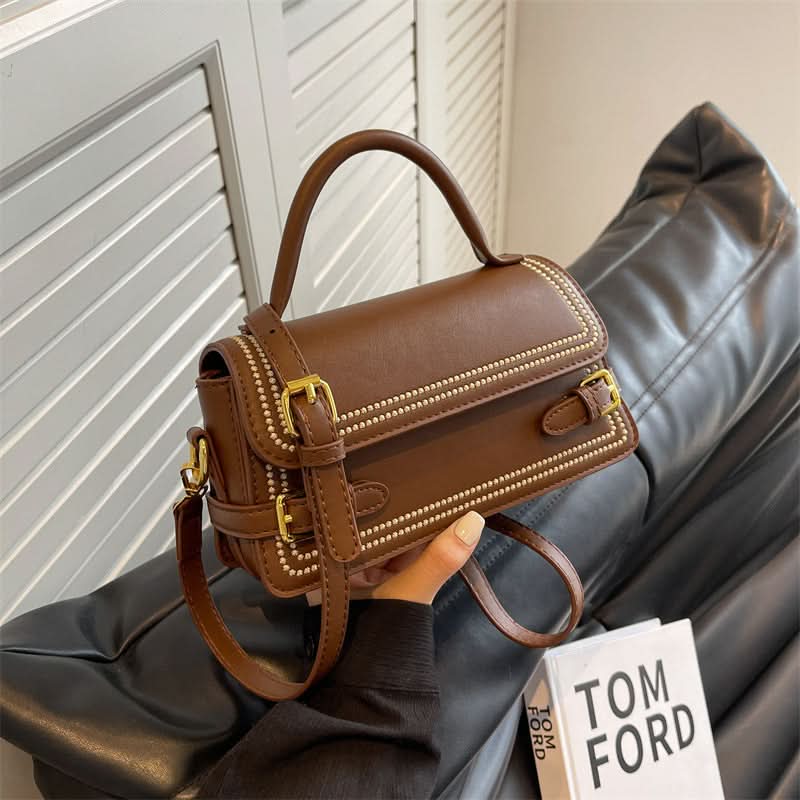 Women's Small Square Shoulder Bag – PU Leather With Zipper Pocket
