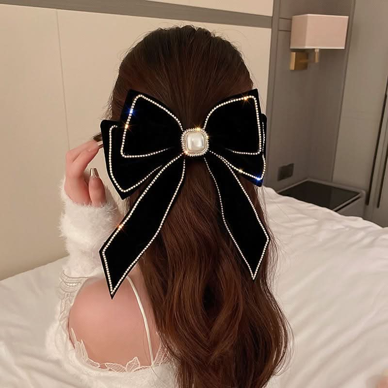 2-Piece Pearl-Edge Double Layer Bow Hairpins
