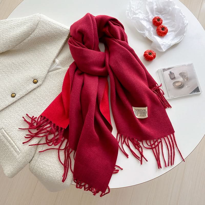 Korean Style Double-Sided Imitation Cashmere Scarf