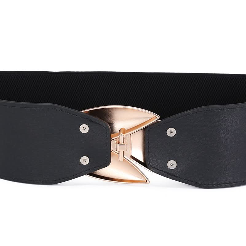 Women’s Trendy Leaf Buckle Elastic Waist Belt – Stretch Canvas