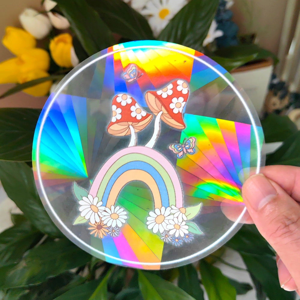 Rainbow Prism Window Film Sticker – Colorful Suncatcher, Self-Adhesive PVC Glass Decor