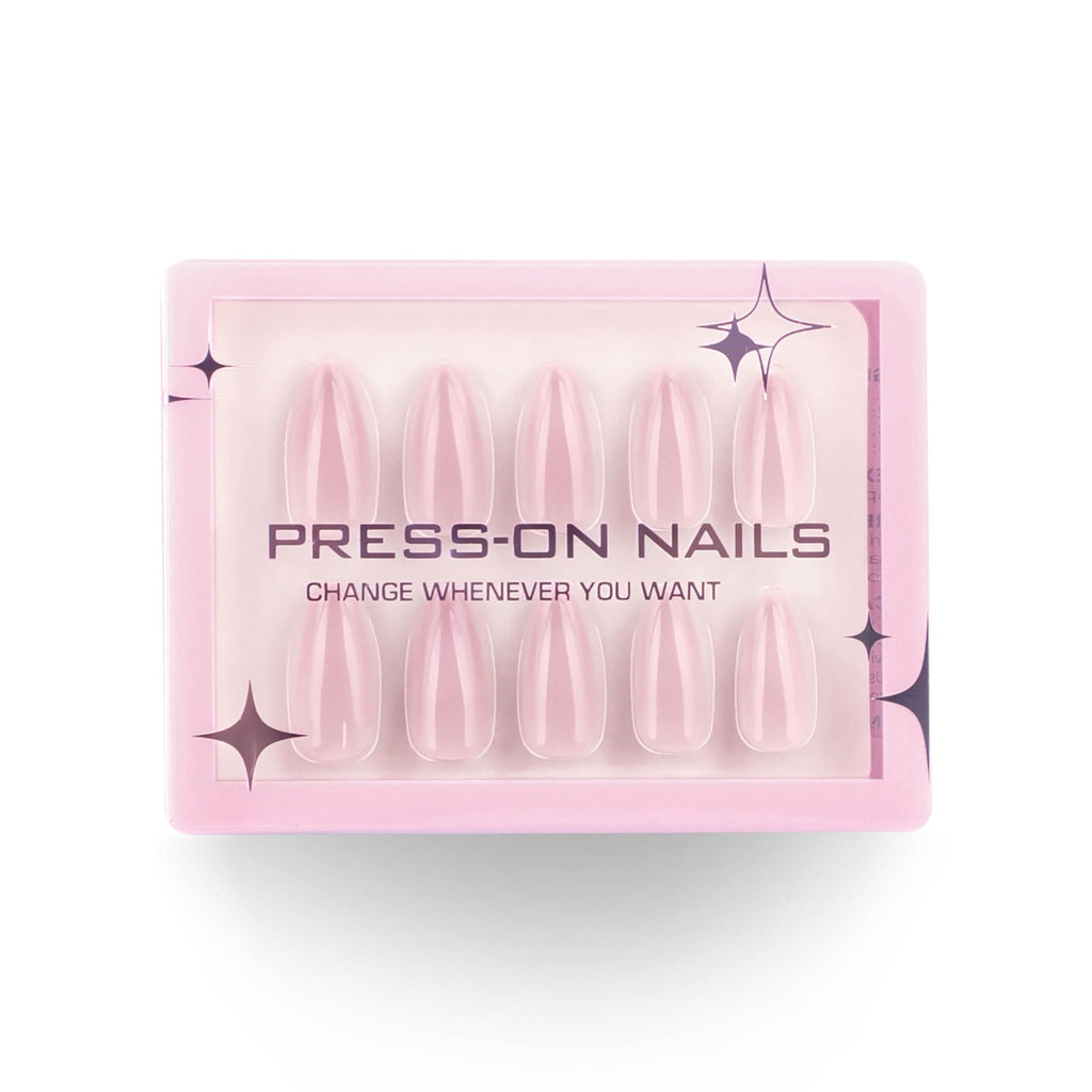 Solid Color Press-On Nails – Short Almond Shape Glossy Finish Nails