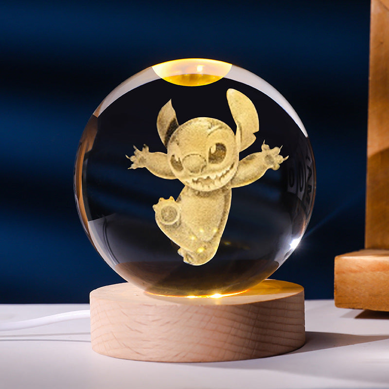 Luminous Crystal Ball Night Light – Modern Cartoon Series Desktop Decor