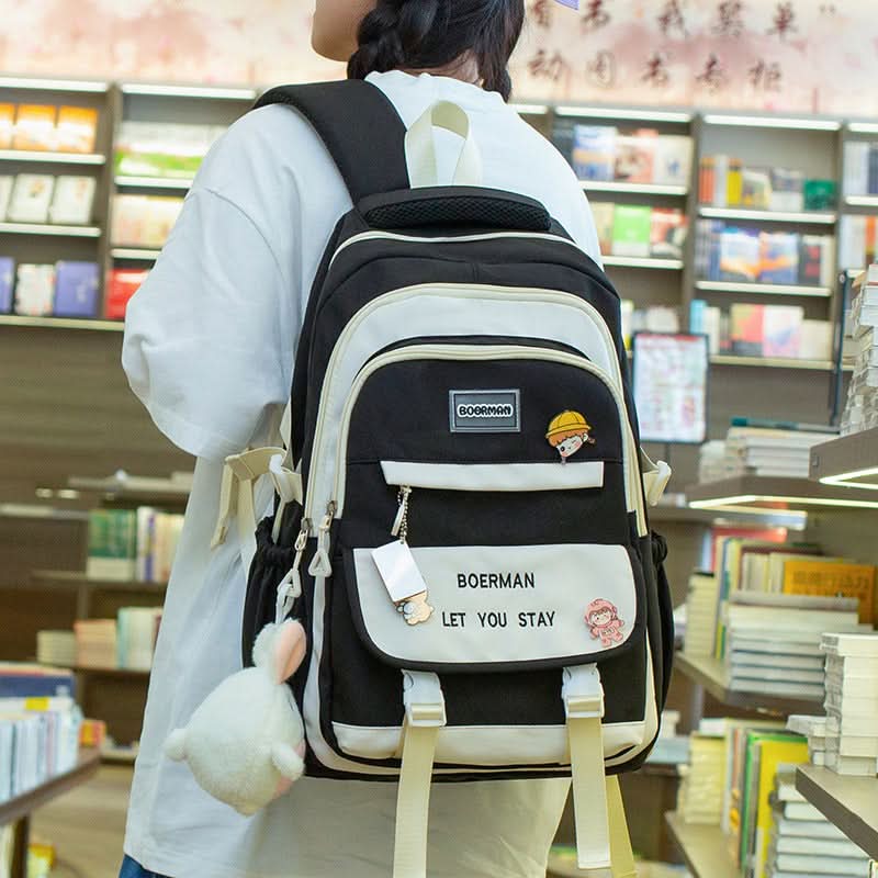 Girls' Cute Large-Capacity School Backpack – Multi-Layer Backpack