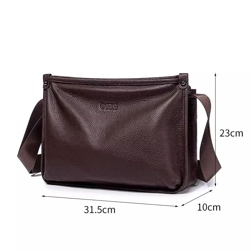 Men’s PU Leather Crossbody Bag – Retro Business Shoulder Messenger