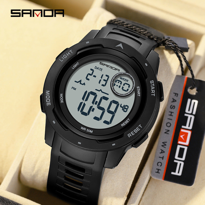 Sanda Large Screen Digital Watch – Waterproof Luminous Outdoor Unisex Watch