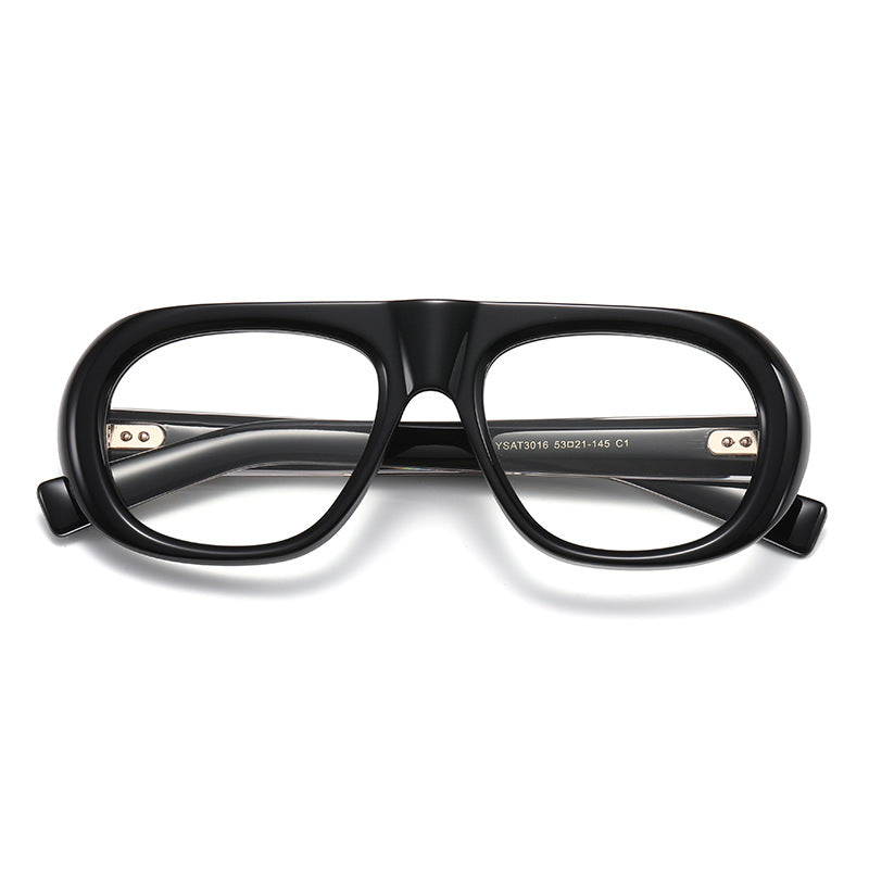 Acetate Oval Sunglasses – Minimal Mirror Finish, Lightweight European-Style Frame