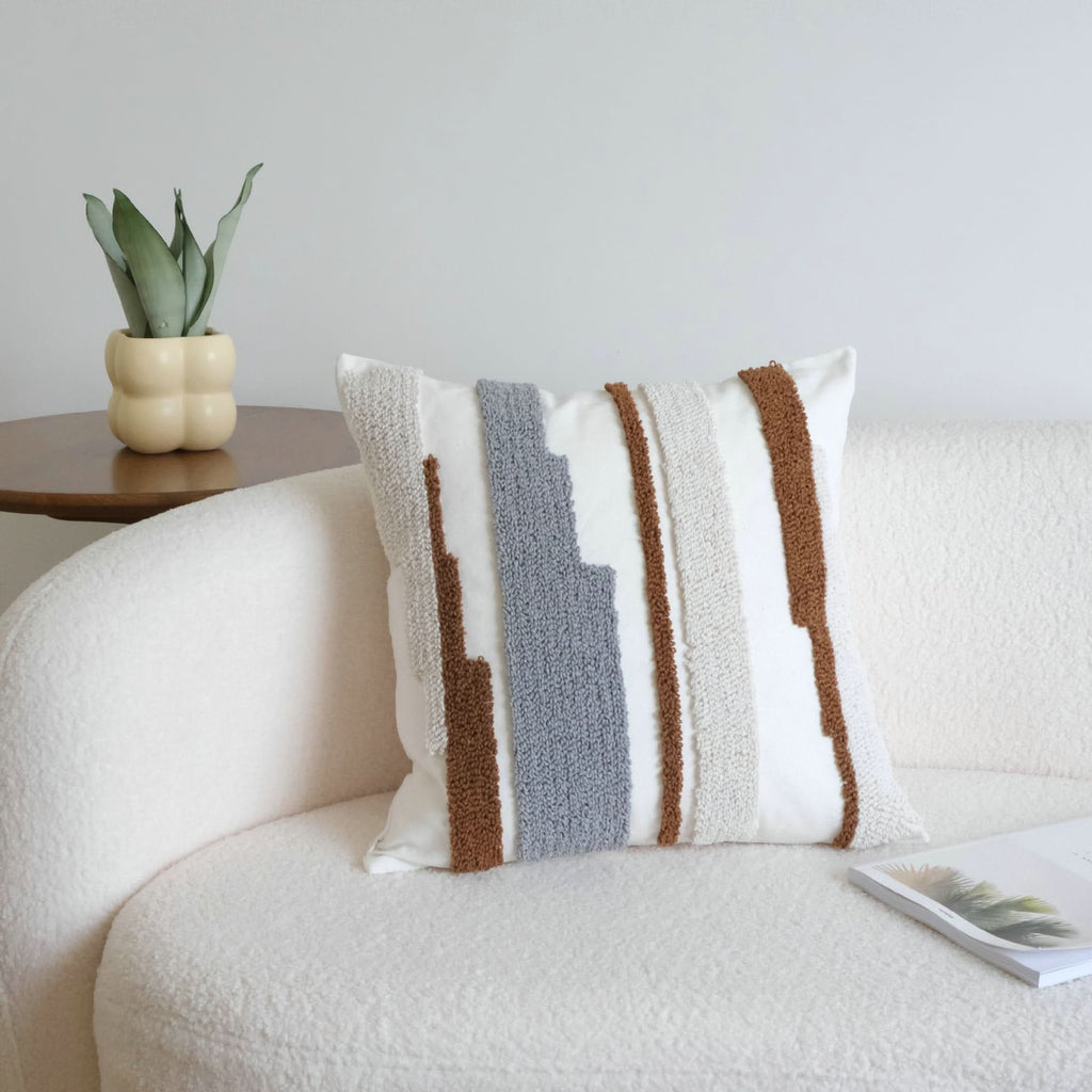 Wabi-Sabi Style Contrasting Color Loop Velvet Pillow