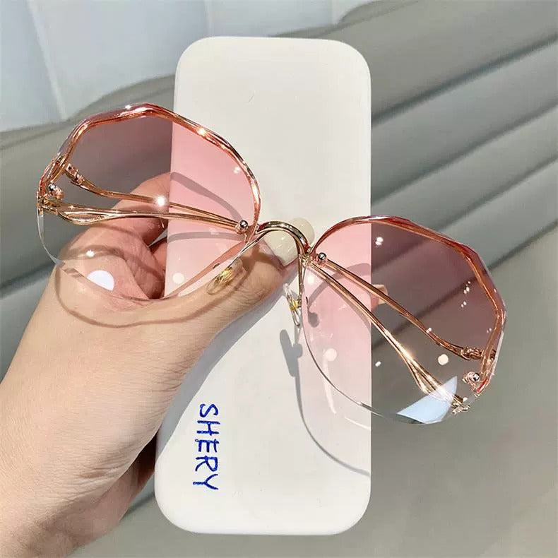 Frameless UV Protection Sunglasses for Women – Ocean Tint Slimming Shades