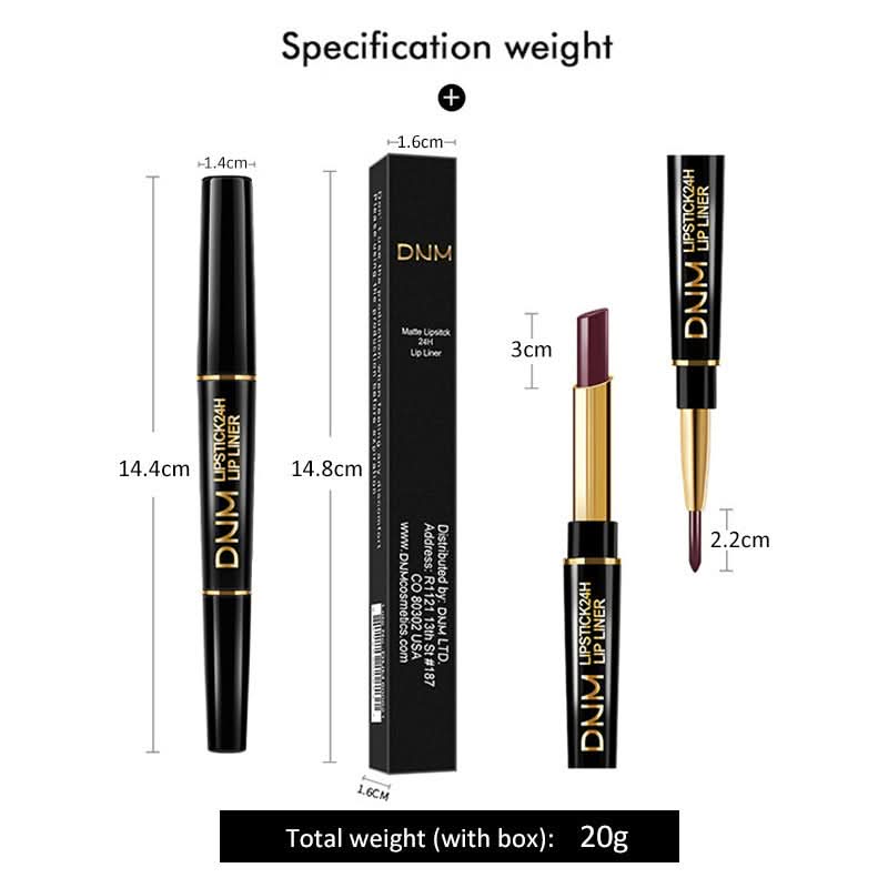DNM 2-in-1 Matte Lipstick & Lip Liner – Long-Lasting, Non-Stick, High-Pigment Color