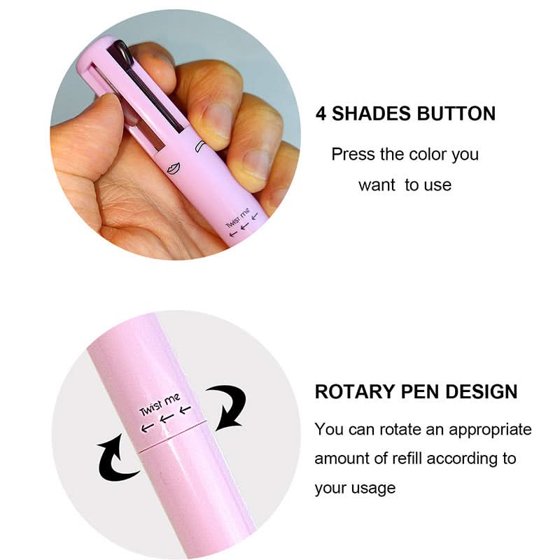 4-in-1 Makeup Pen – Multi-Function Lip Liner, Eyebrow Pencil, Eyeliner & Highlighter