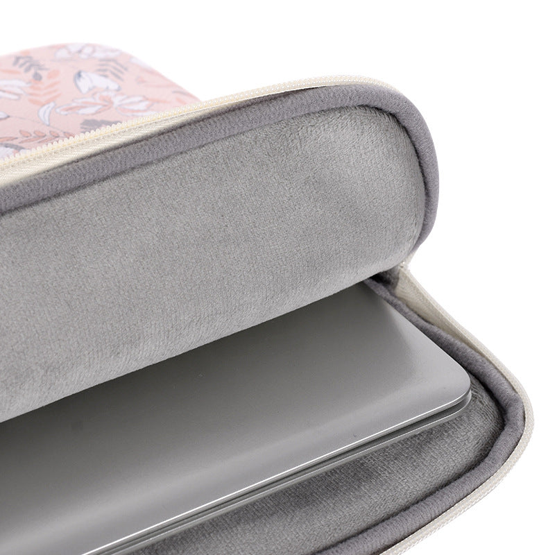 Floral Laptop Sleeve – Waterproof PU Protective Case with Botanical Print (11–15 Inch)