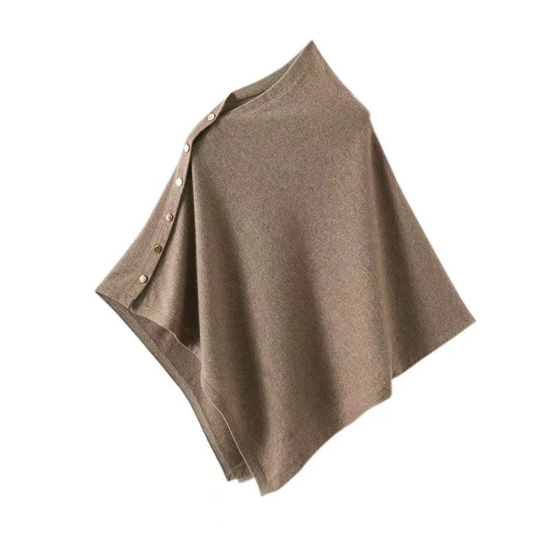 100% Wool Shawl – Knitted Cashmere Cape Scarf for Women, Autumn Warmth
