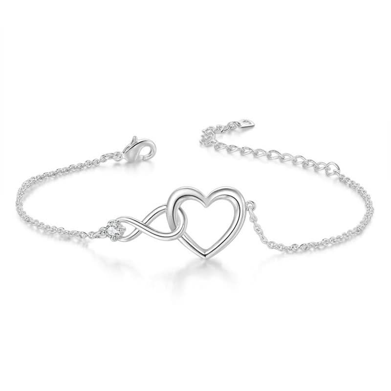 1 pc. Diamond-Studded Heart-Shaped Infinite Love Bracelet