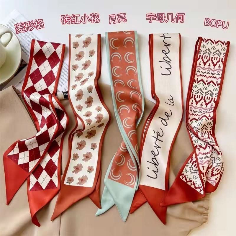 Silk Scarf Ribbon Ponytail Bow - Letter Headband Accessory (Set of 2pcs.)