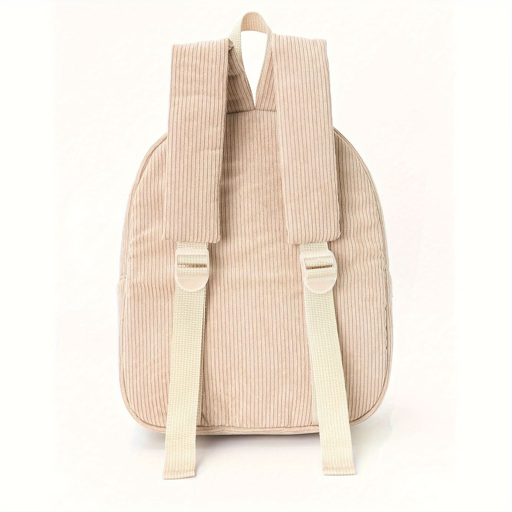 Cute Animal Corduroy Backpack – Plush Cartoon School Bag for Kids