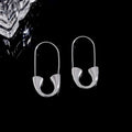 Trendy Silver Safety Pin Earrings Women