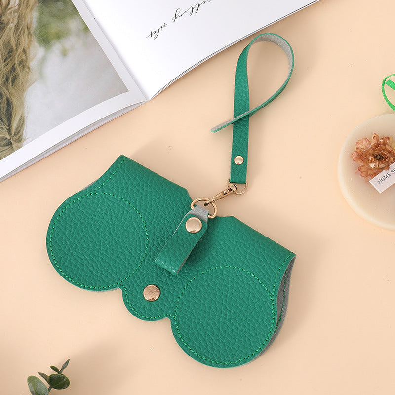 PU Leather Sunglasses Case – Portable Eyewear Pouch with Lanyard & Protective Clip