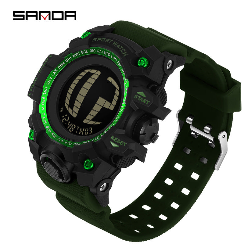 SANDA Men's Multifunctional Sports Digital Watch – Waterproof Luminous Watch with Alarm