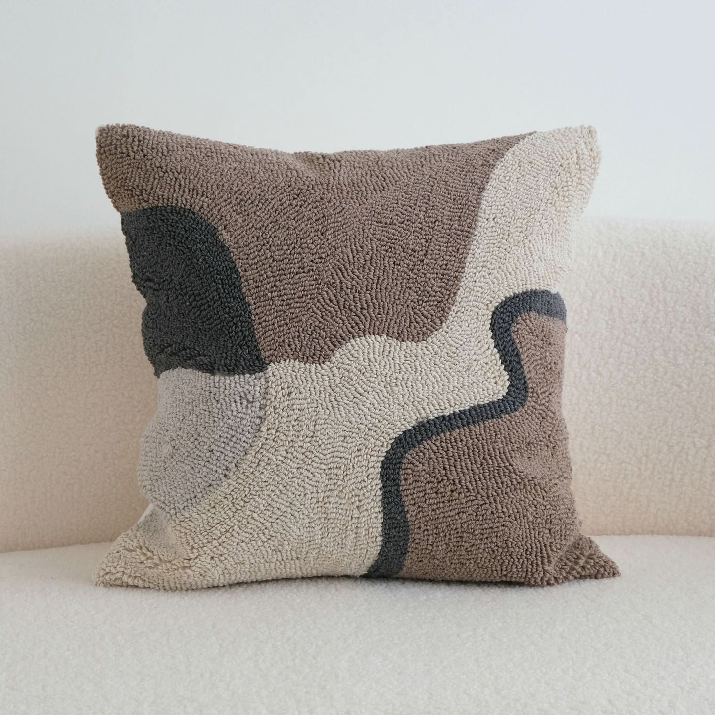 Loop Velvet Pillow - Simple Modern Geometric Contrast Color Waist Cushion