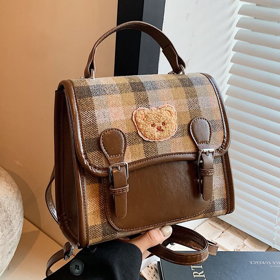 Women's Retro PU Leather Backpack – Fashionable Handheld School & Travel Bag