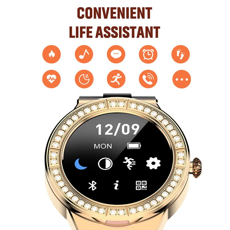 Women's Smart Health Watch – Blood Pressure, Heart Rate & Oxygen Monitor