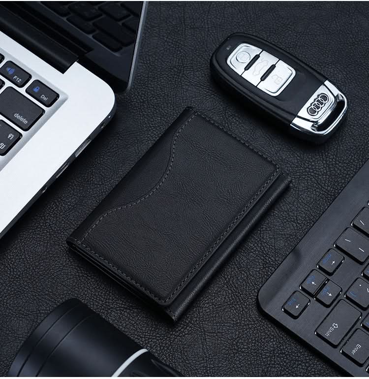 Mag Safe Tri-Fold Leather Wallet & Card Holder – Magnetic Stand