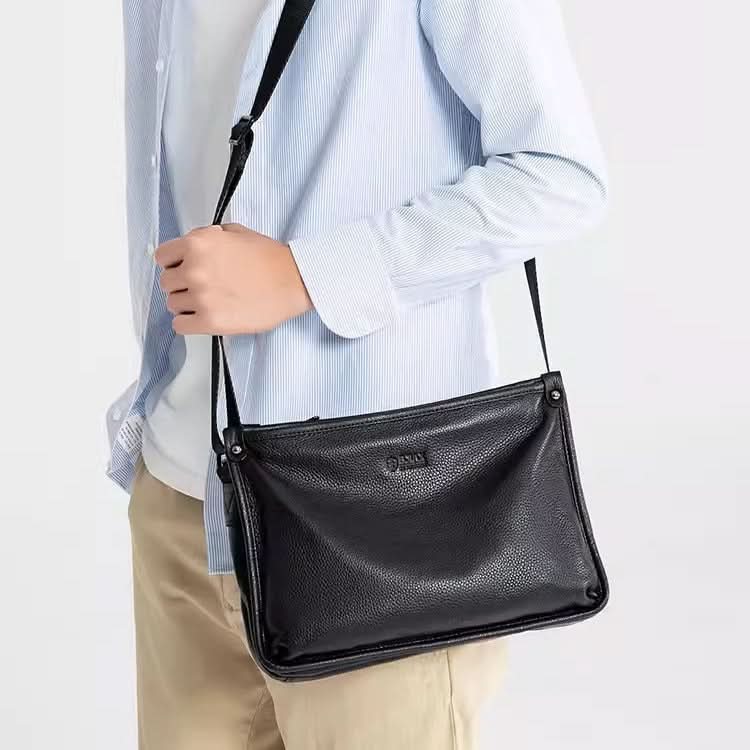 Men’s PU Leather Crossbody Bag – Retro Business Shoulder Messenger