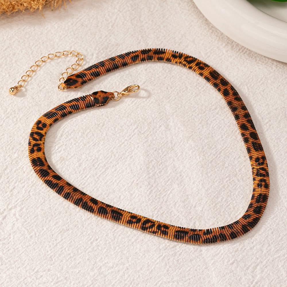 Leopard Print Luxury Fashion Statement Necklace
