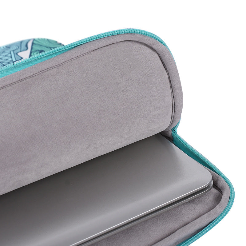 Ocean Swell Printed Laptop Sleeve – Dual Compartment Case for 11–15 Inch MacBook & More