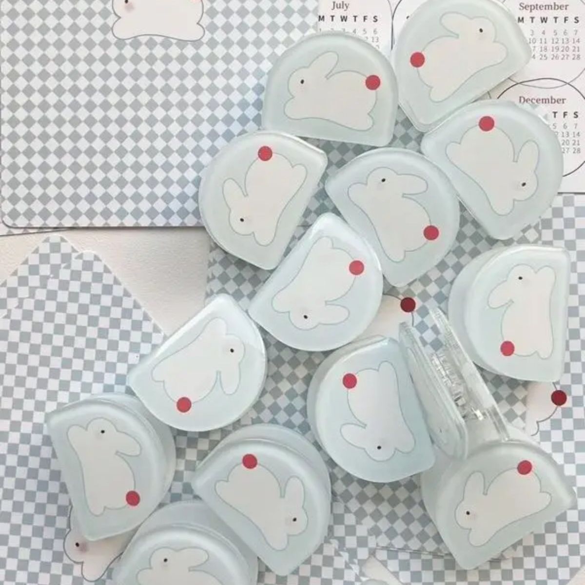 Cute Acrylic Rabbit Paper Clip – Jelly Style Stationery for Students