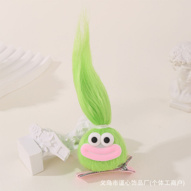 Plush Cute Doll Hair Clips – Handmade Dopamine Duckbill Clips for Girls (Pack of 8)