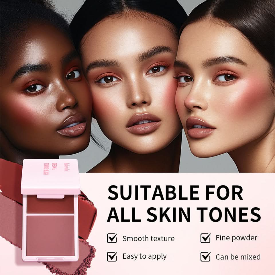 2-in-1 Blush Cream & Powder – Long-Lasting, Blendable, Matte & Dewy Finish
