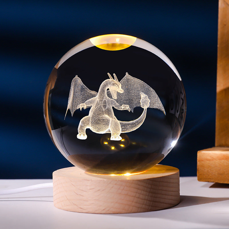 Luminous Crystal Ball Night Light – Modern Cartoon Series Desktop Decor