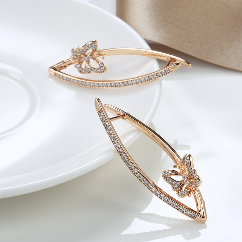 Rose Gold Butterfly Earrings – Simple Geometric Jewelry