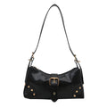Women's Retro Rivet Shoulder Bag – PU Leather Medium Crossbody for Daily Wear