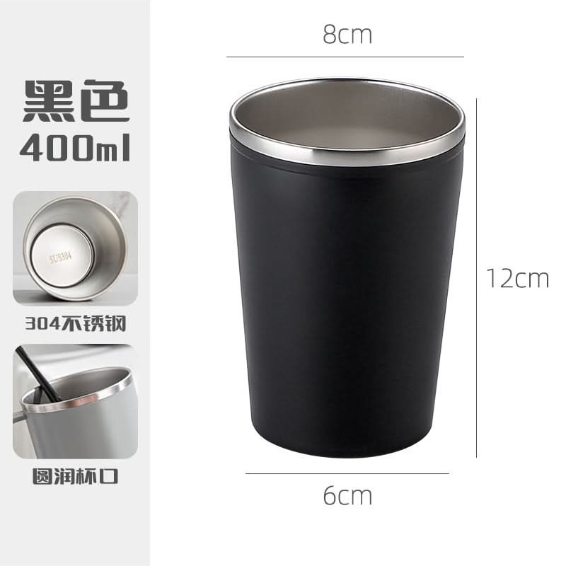 Stainless Steel Double-Layer Insulated Mouthwash & Toothbrush Cup – 400ml