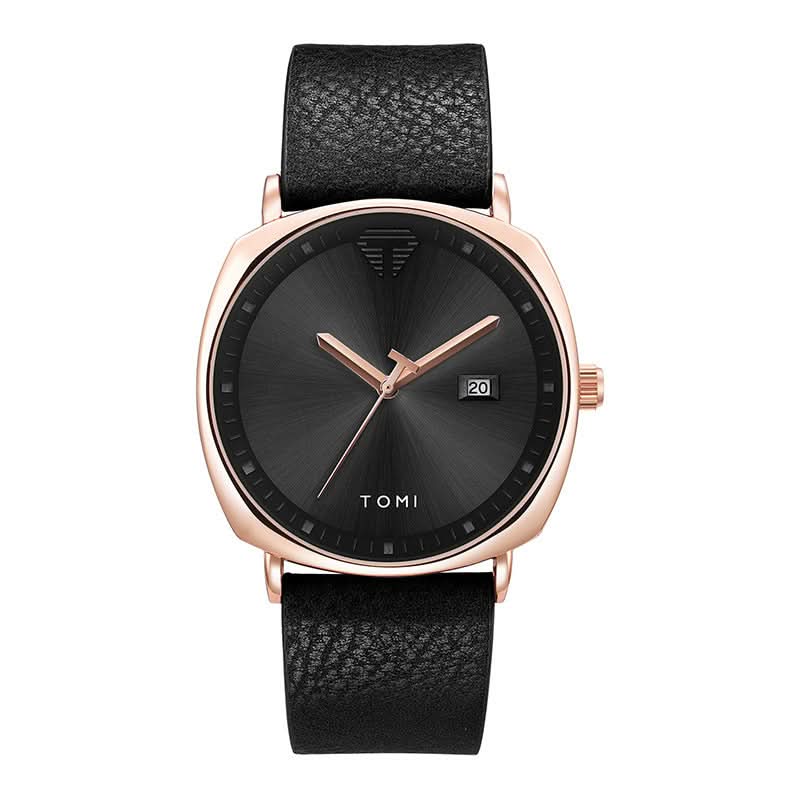 Men's Quartz Watch with Leather Strap