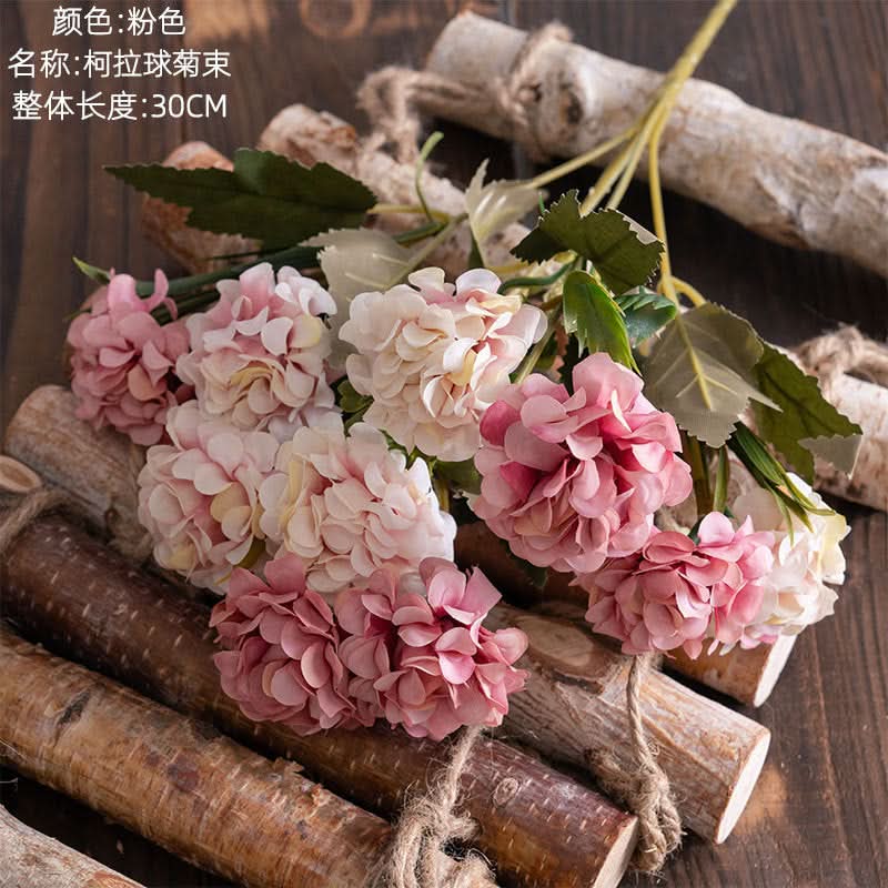 Set of 2 pcs. Ball Chrysanthemum Artificial Flower Bunch