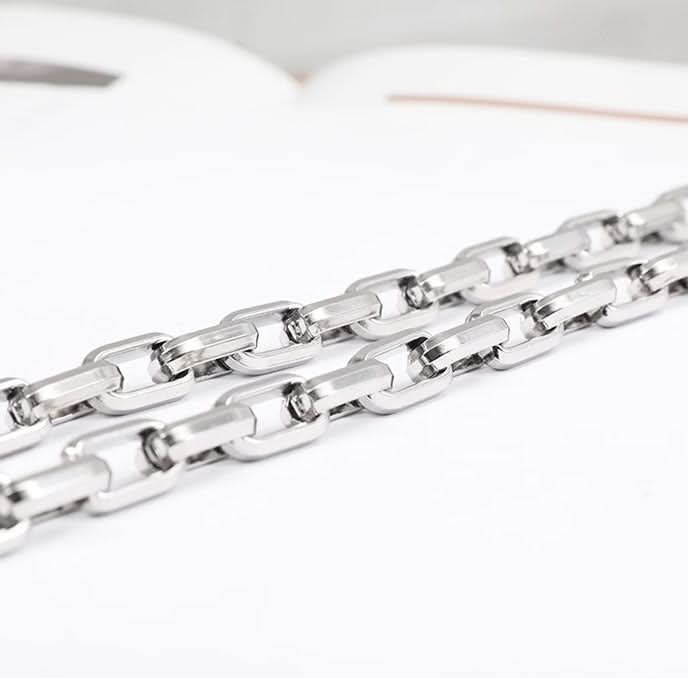Men's Trapezoid Necklace – Titanium Steel Twist Chain