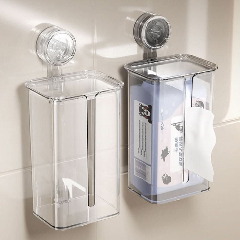 Wall-Mounted Toilet Paper Holder with Cover - Punch-Free