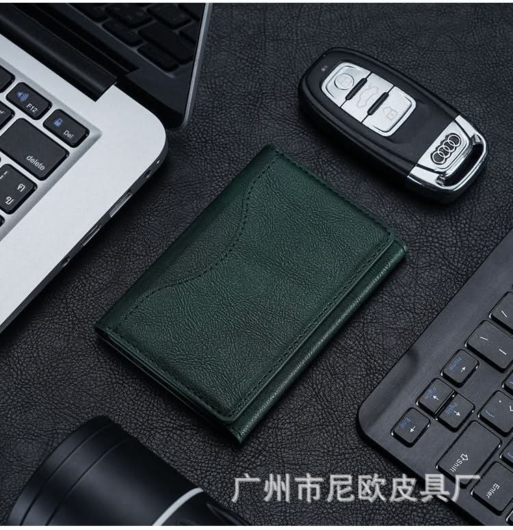 Mag Safe Tri-Fold Leather Wallet & Card Holder – Magnetic Stand