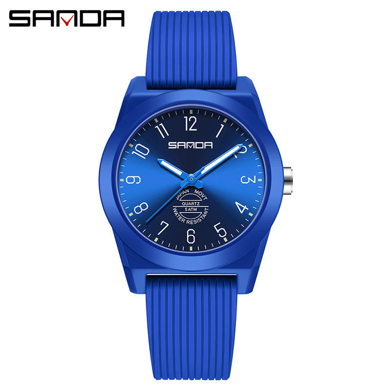 Sanda Luminous Waterproof Quartz Watch – Fashion Student Casual Wristwatch