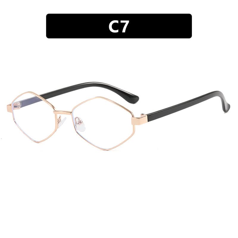 Diamond-Shaped Sunglasses – Street Style Full-Frame Metal, UV400 Sun Protection