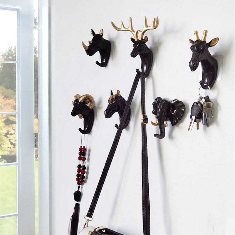 Punch-Free Animal Head Wall Hook – Decorative Deer Head Sticky Hanger