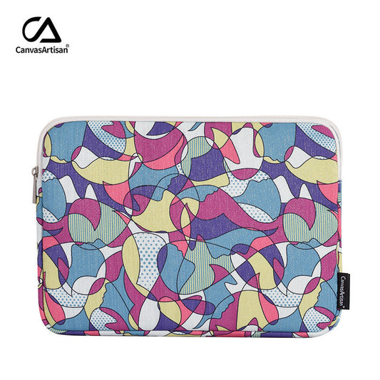Laptop Sleeve 11–15 Inch – Abstract Faces Design, Shockproof Inner Case for MacBook & More
