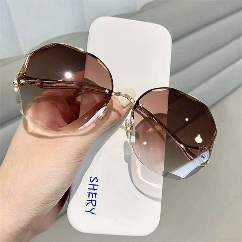 Frameless UV Protection Sunglasses for Women – Ocean Tint Slimming Shades