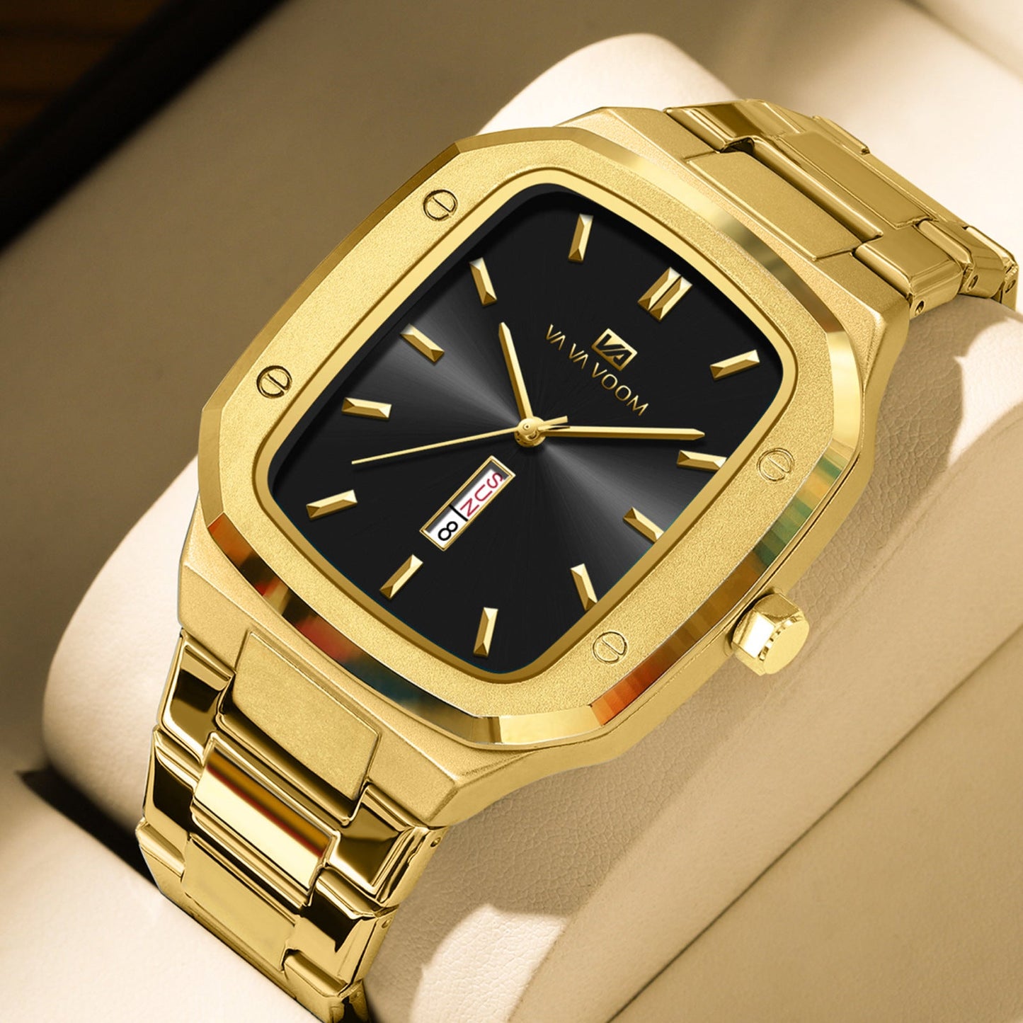 Men’s Square Dial Fashion Watch – Modern Apple-Style Design