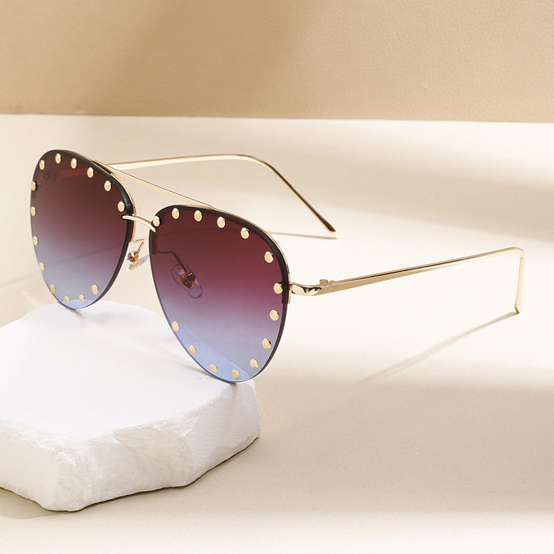 Retro Aviator Rivet Sunglasses for Men & Women | UV-Protective Trendy Eyewear