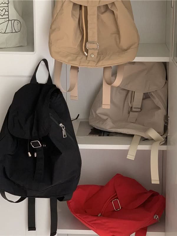 Unisex Large-Capacity Canvas Backpack – Drawstring Bag for Daily Use